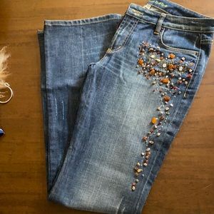 Embellished boot cut jean